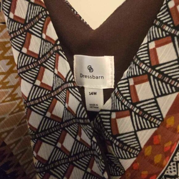 Dress Barn Shark Bite Hem Dress - Southwest Aztec Boho - Picture 8 of 11